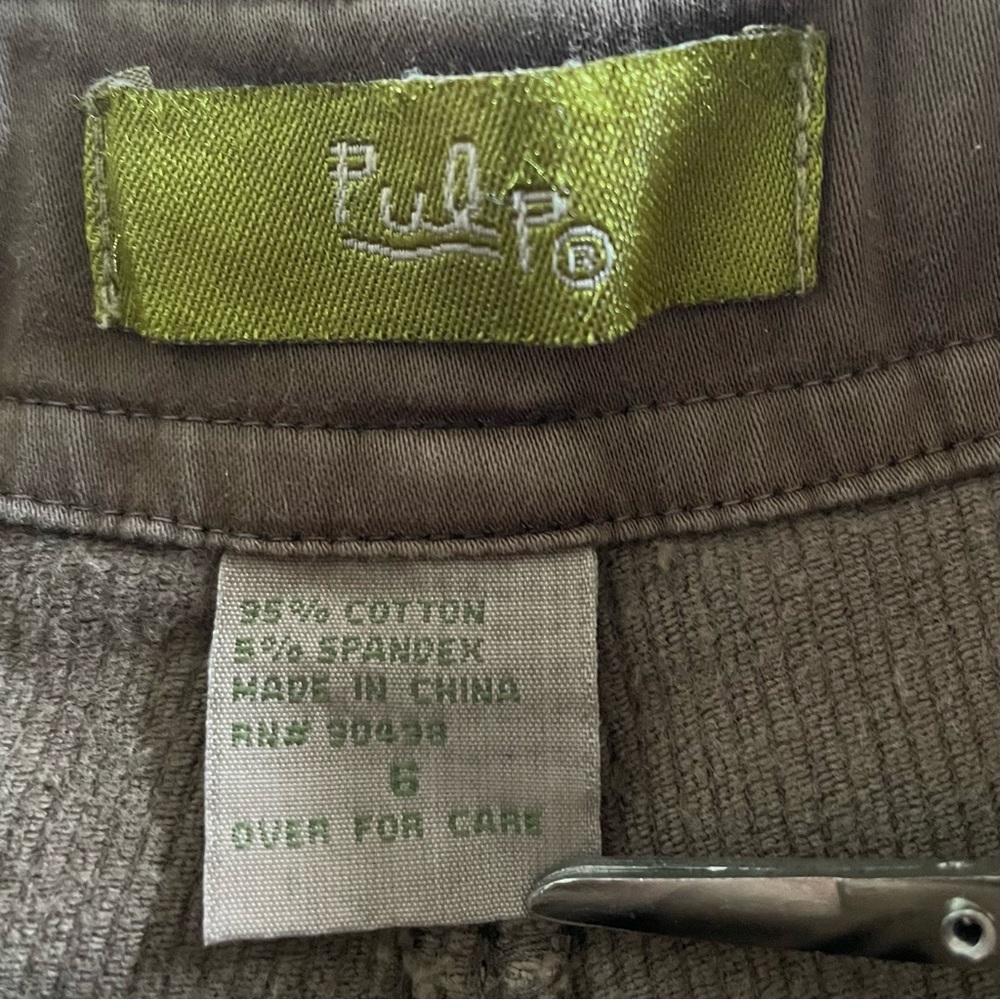 Y2k Corduroy Cropped Capri Pants Women’s 6 Brown Cinch Button Outdoor 90s Pulp - Picture 6 of 14